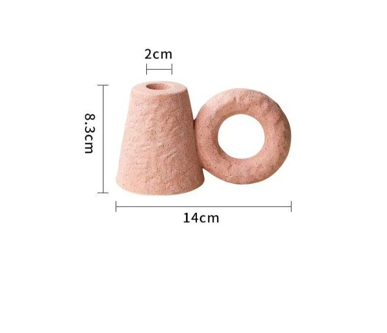 Minimalist Earthy Ceramic Candlestick Holder With Handle -