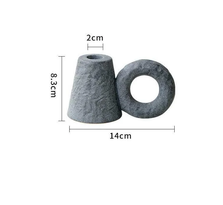 Minimalist Earthy Ceramic Candlestick Holder With Handle -