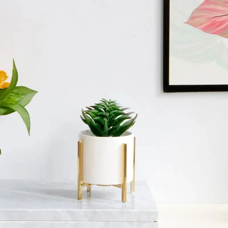 Minimalist Flower Planter with Metal Stand -