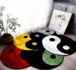 Minimalist Fluffy Yin and Yang Meditation Rug