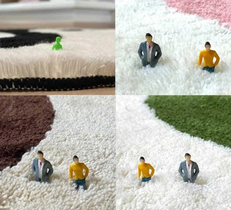 Minimalist Fluffy Yin and Yang Meditation Rug -