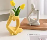 Minimalist Frosted Thinker Statue Ceramic Abstract Vase