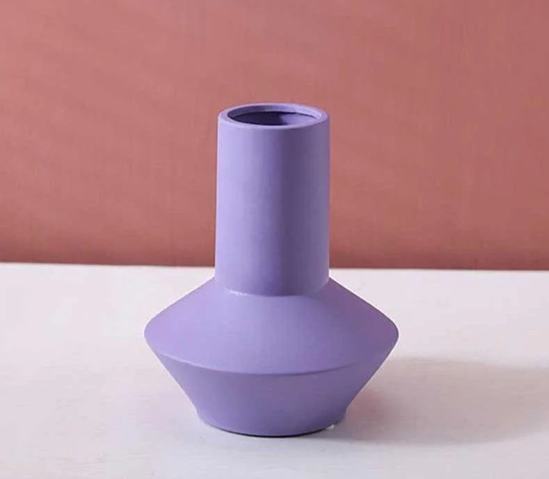 Minimalist Hand Painted Ceramic Abstract Vase -