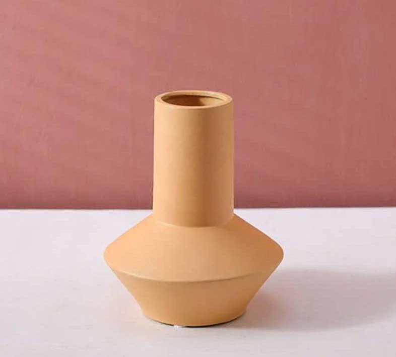 Minimalist Hand Painted Ceramic Abstract Vase -