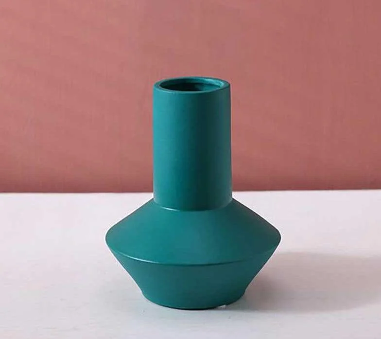 Minimalist Hand Painted Ceramic Abstract Vase -