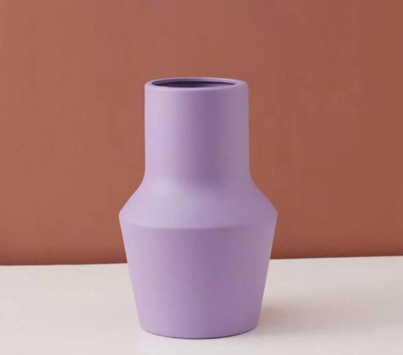 Minimalist Hand Painted Ceramic Abstract Vase -