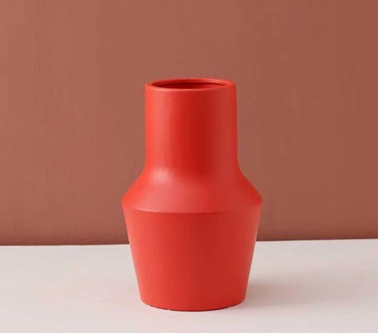 Minimalist Hand Painted Ceramic Abstract Vase -