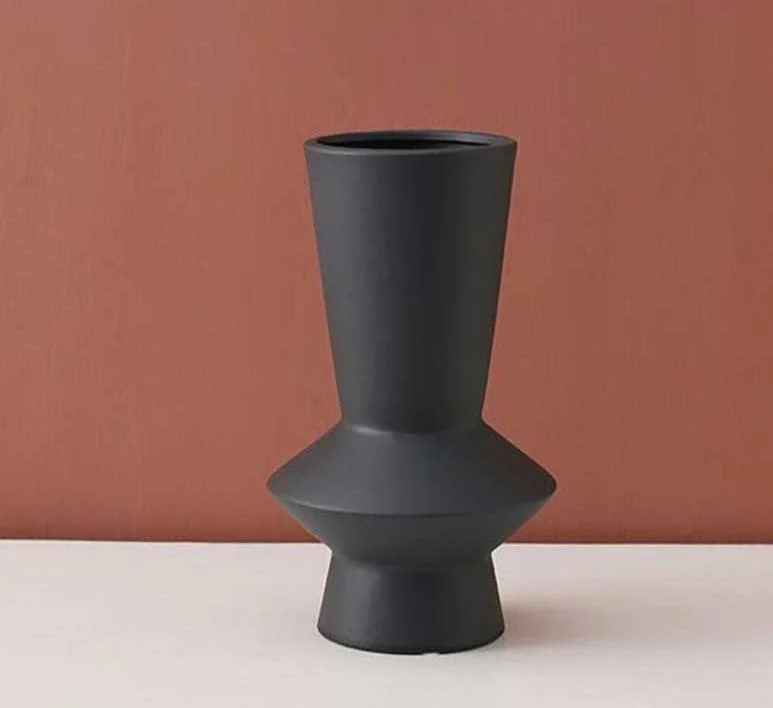 Minimalist Hand Painted Ceramic Abstract Vase -