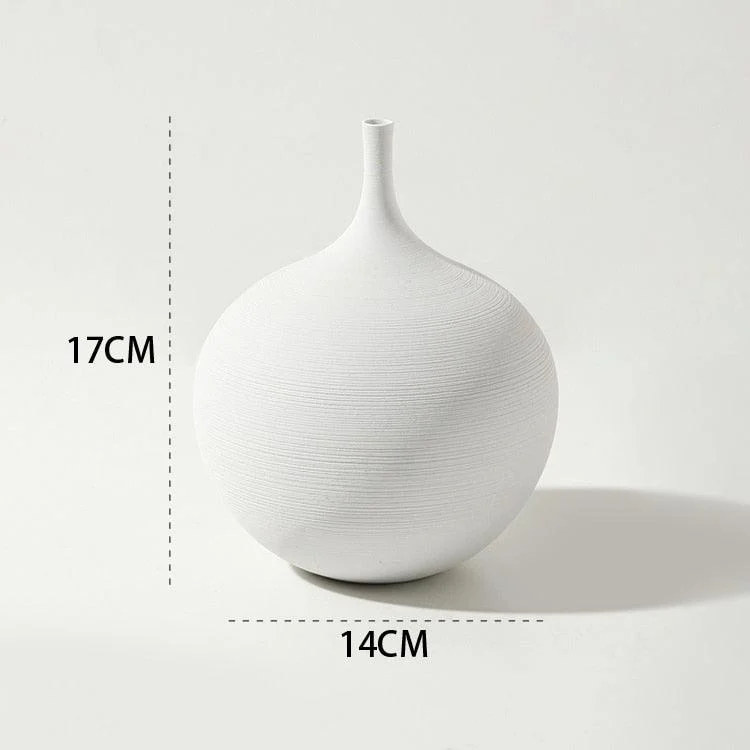 Minimalist Handmade Black and White Art Zen Ceramic Vase -
