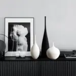Minimalist Handmade Black and White Art Zen Ceramic Vase