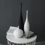 Minimalist Handmade Black and White Art Zen Ceramic Vase