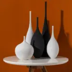 Minimalist Handmade Black and White Art Zen Ceramic Vase