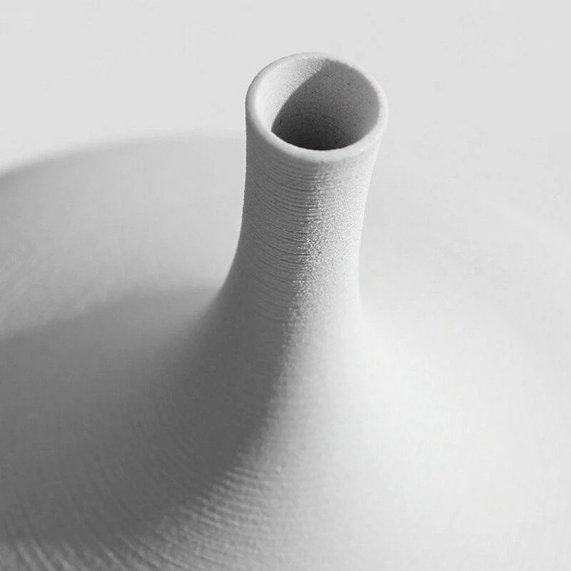 Minimalist Handmade Black and White Art Zen Ceramic Vase -