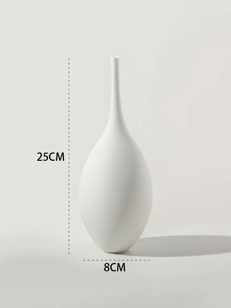 Minimalist Handmade Black and White Art Zen Ceramic Vase -