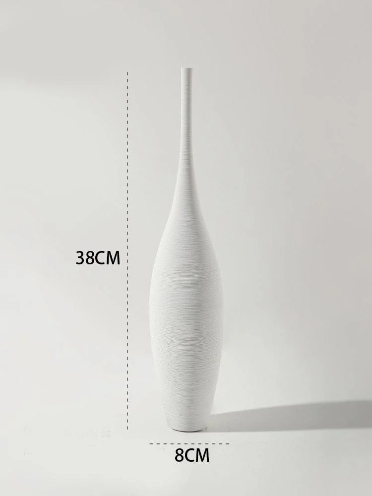 Minimalist Handmade Black and White Art Zen Ceramic Vase -