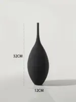 Minimalist Handmade Black and White Art Zen Ceramic Vase