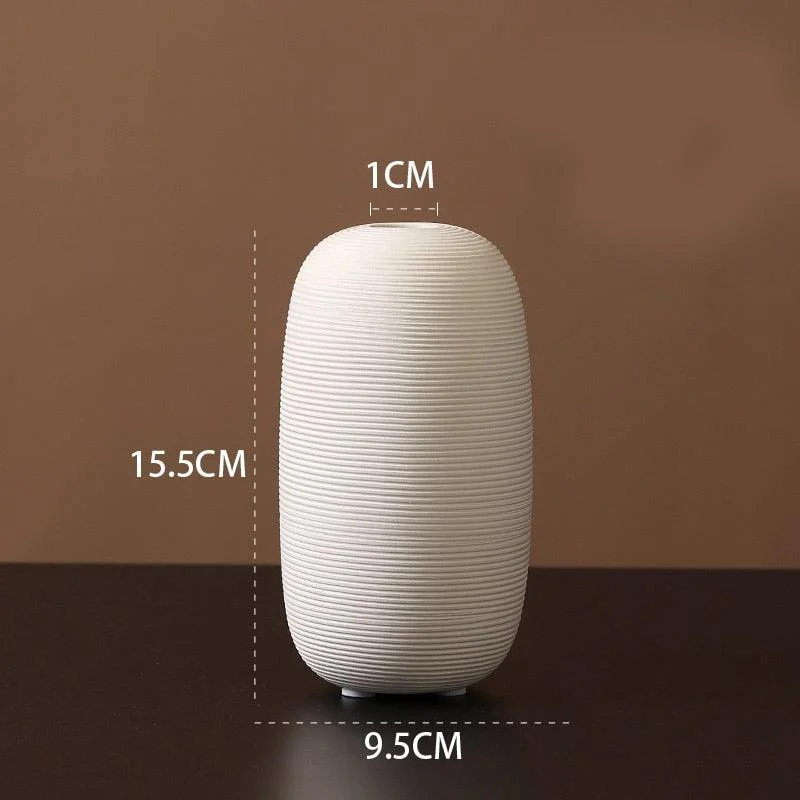 Minimalist Handmade Black and White Art Zen Ceramic Vase -