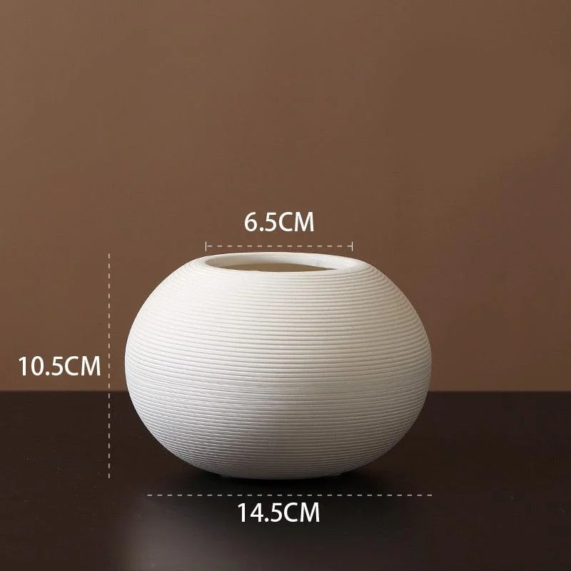 Minimalist Handmade Black and White Art Zen Ceramic Vase -
