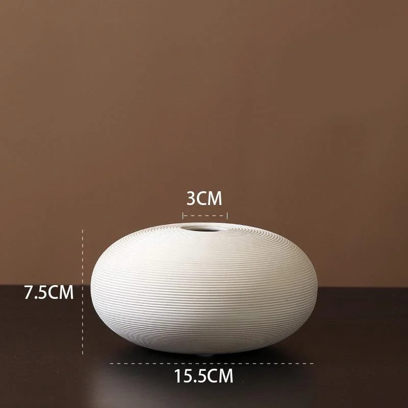 Minimalist Handmade Black and White Art Zen Ceramic Vase -