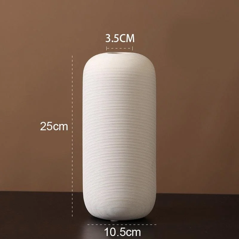 Minimalist Handmade Black and White Art Zen Ceramic Vase -