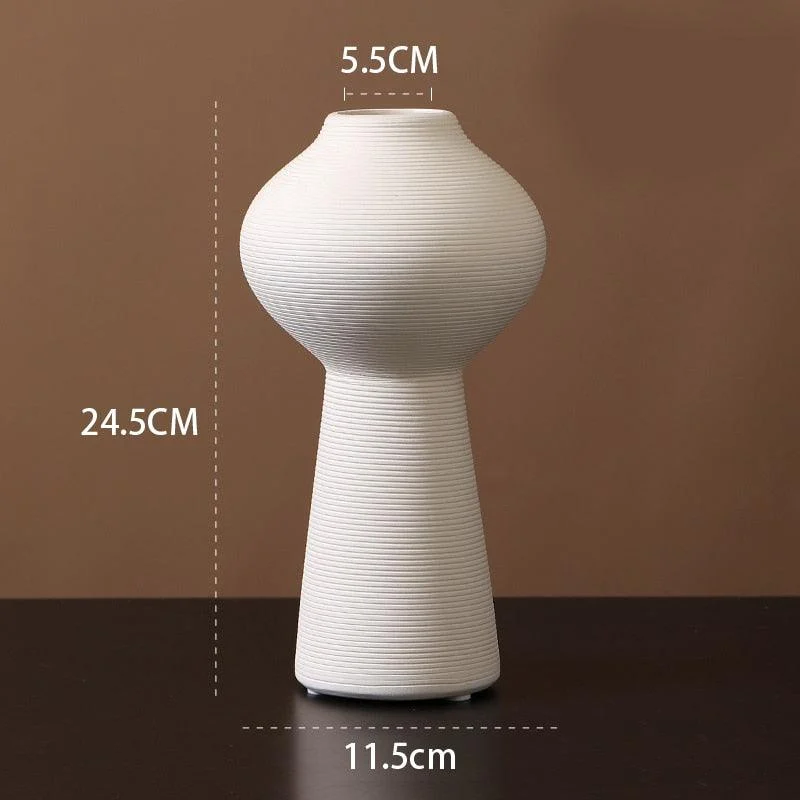 Minimalist Handmade Black and White Art Zen Ceramic Vase -