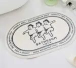 Minimalist Japanese Cartoon Funny Bath Mat