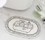 Minimalist Japanese Cartoon Funny Bath Mat
