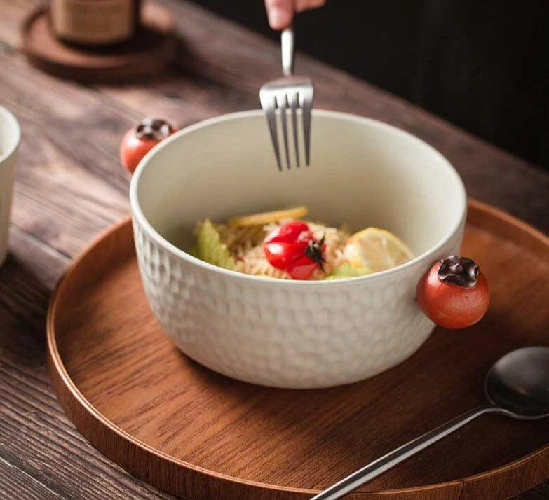 Minimalist Japanese Ceramic Salad Bowl -