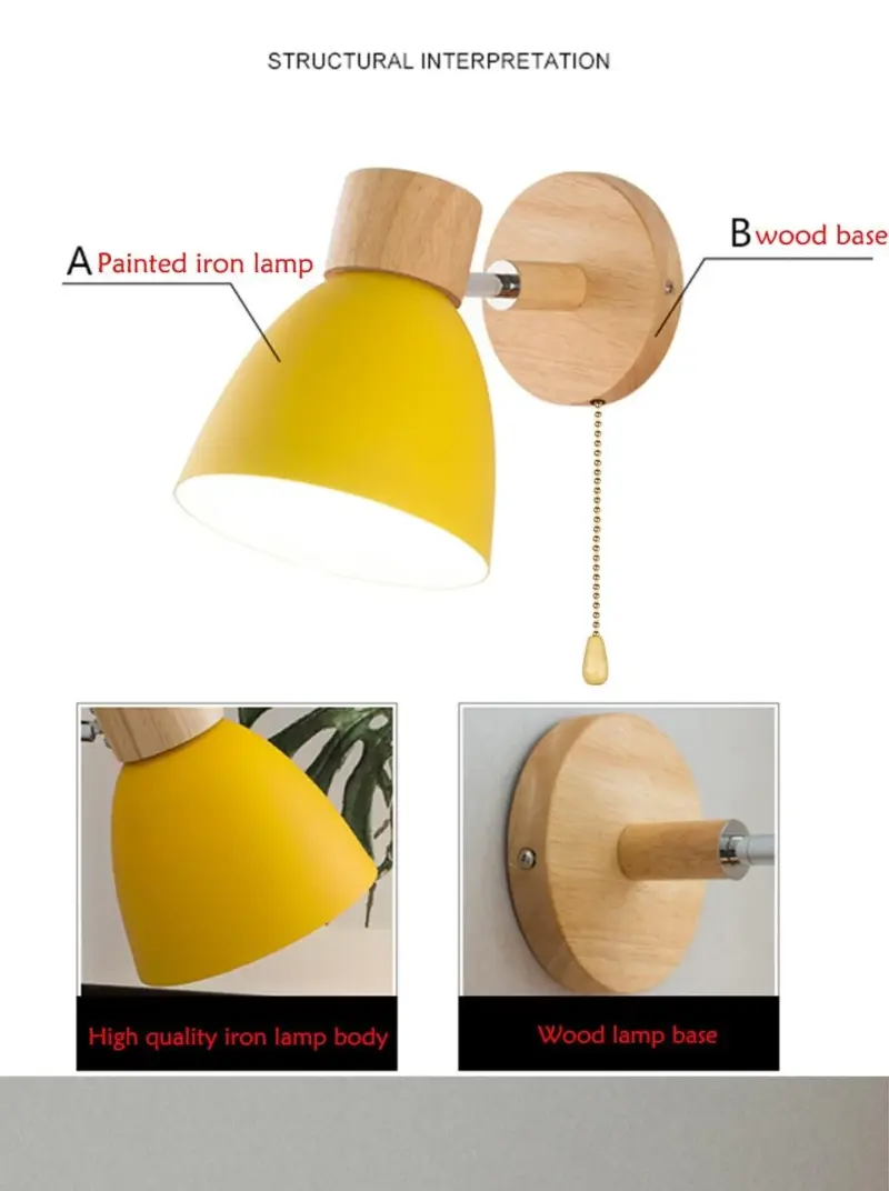 Minimalist Linear Wooden Wall Lamp