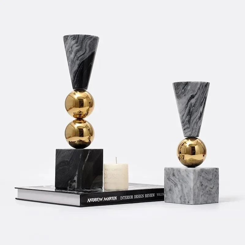 Minimalist Marble Candle Holder -