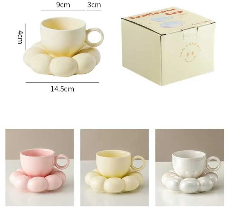 Minimalist Pastel Ceramic Cloud Mug Set -