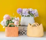 Minimalist Pastel Ceramic Handbag Vase