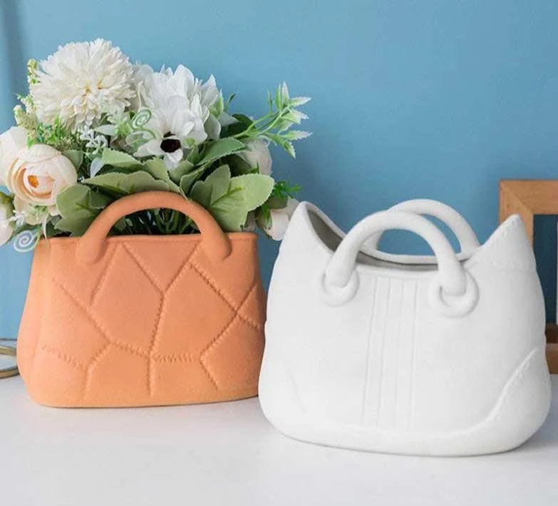 Minimalist Pastel Ceramic Handbag Vase -