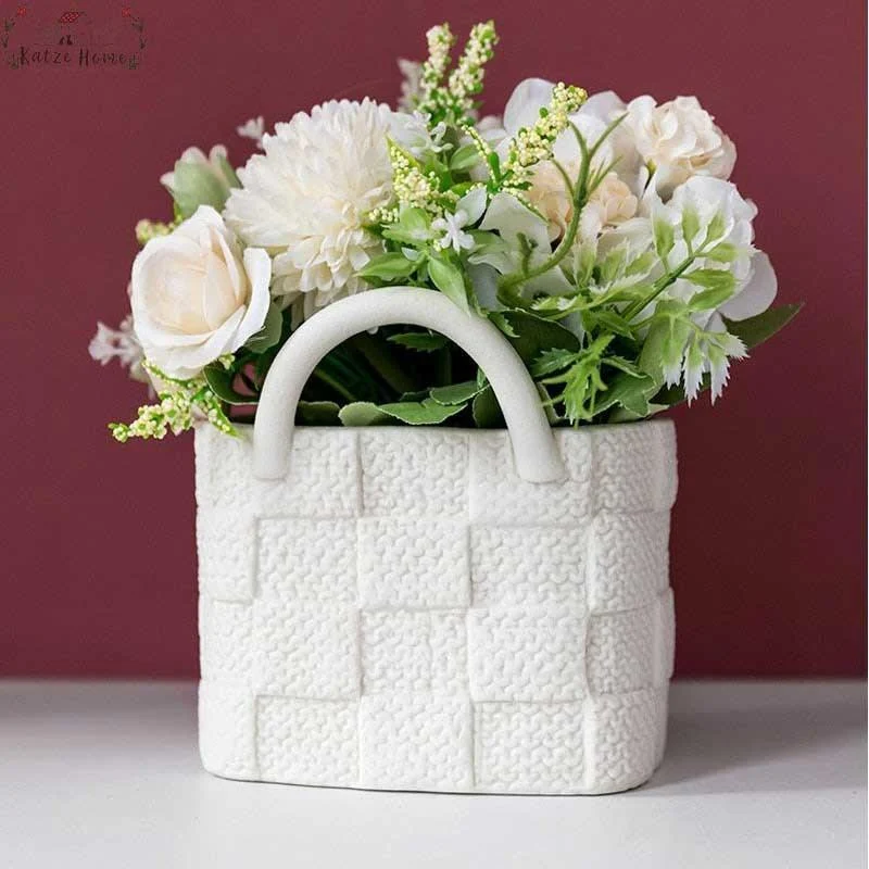 Minimalist Pastel Ceramic Handbag Vase -