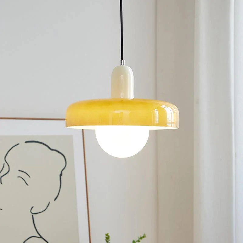 Minimalist Pastel Milk Glass Penadant Light -