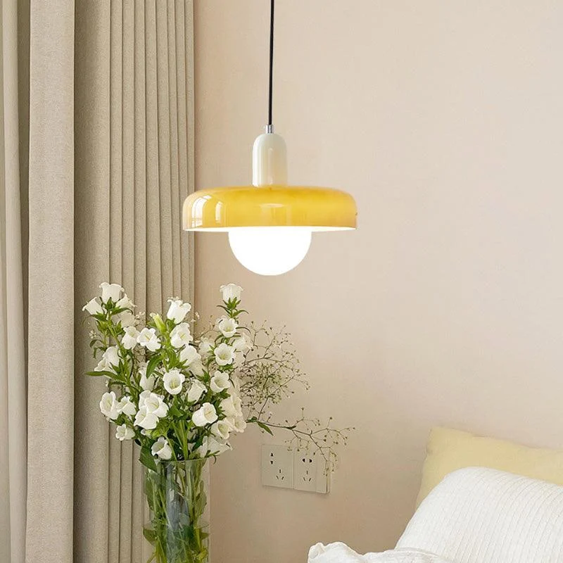 Minimalist Pastel Milk Glass Penadant Light -