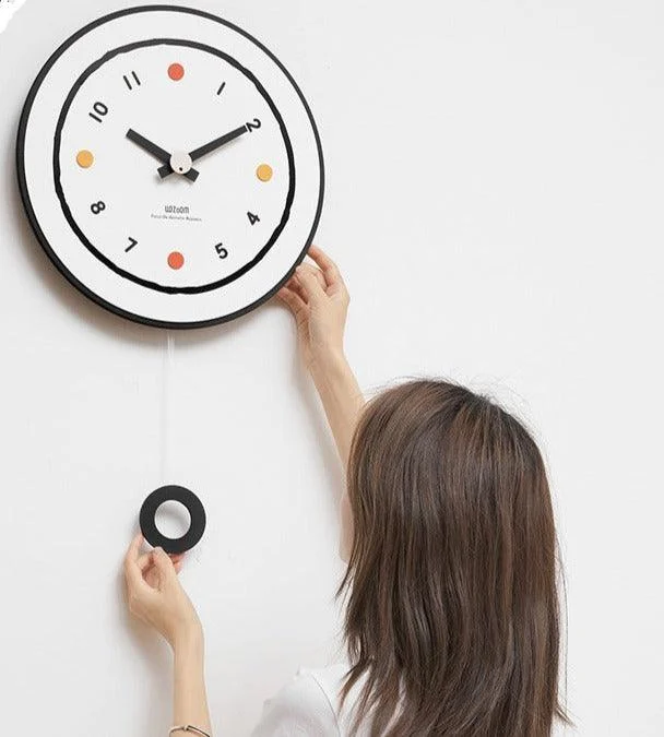 Minimalist Pendulum Silent Wall Decorative Clock for Livingroom -