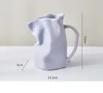 Minimalist Pleated Ceramic Paper Bag Vase
