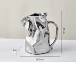 Minimalist Pleated Ceramic Paper Bag Vase
