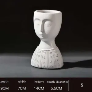 Minimalist Resin Goddess Female Head Planter - 