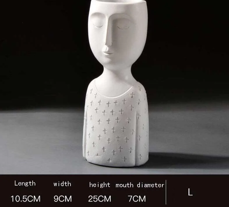 Minimalist Resin Goddess Female Head Planter -