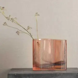 Minimalist Ripple Abstract Glass Vase - 