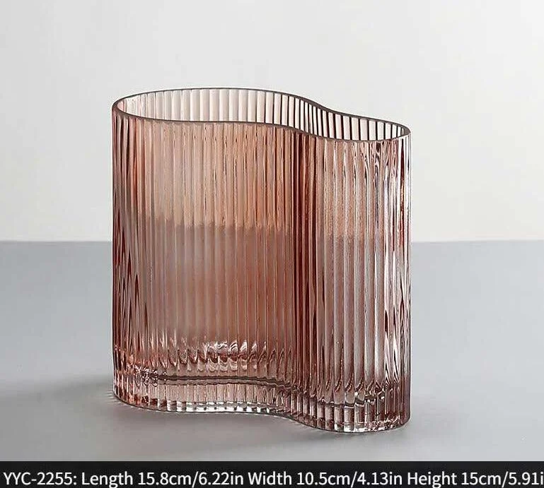 Minimalist Ripple Abstract Glass Vase -