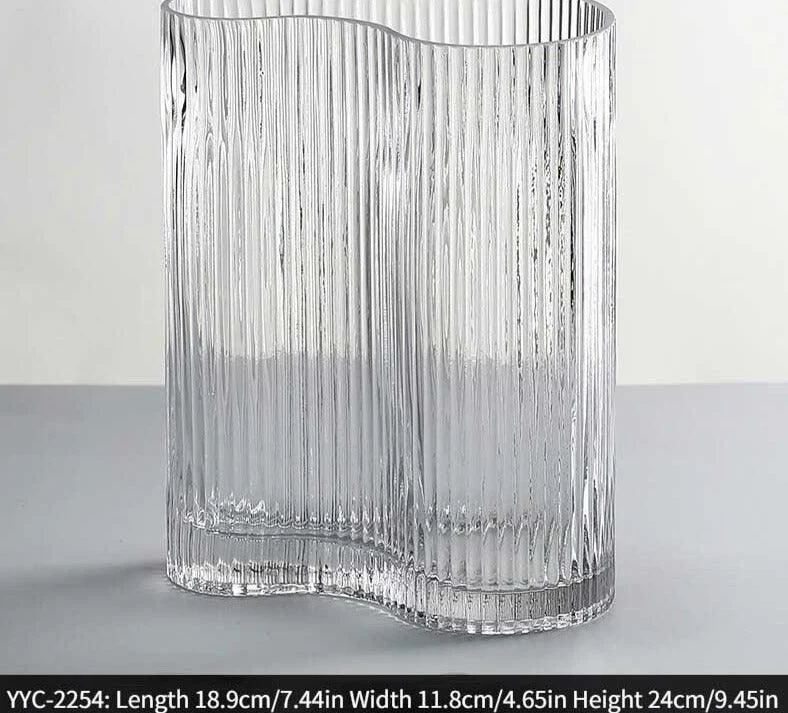 Minimalist Ripple Abstract Glass Vase -