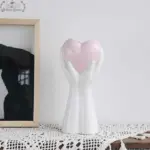Minimalist Romantic Pottery Holding Heart Hand Vase