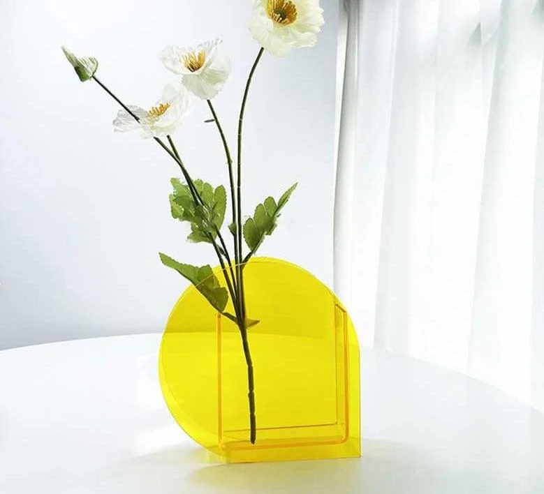 Minimalist Translucent Acrylic Abstract Vase -