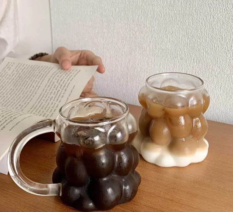 Minimalist Transparent Grape Glass Bubble Mug -