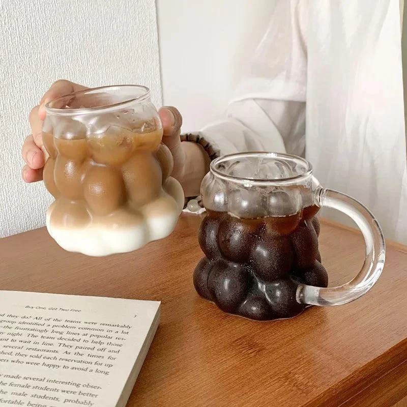 Minimalist Transparent Grape Glass Bubble Mug -