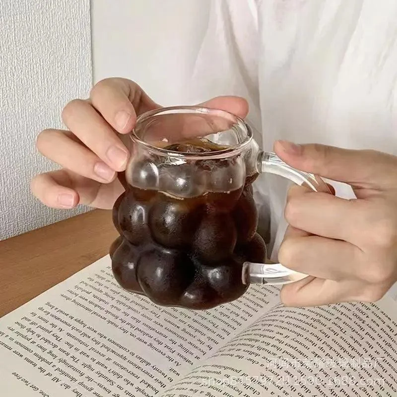 Minimalist Transparent Grape Glass Bubble Mug -