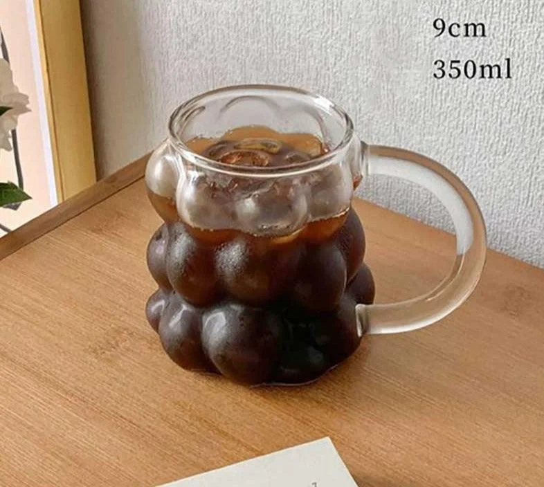 Minimalist Transparent Grape Glass Bubble Mug -